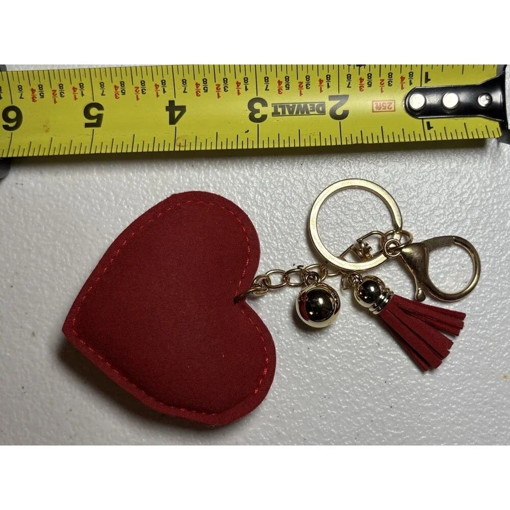 Puffed Heart Paw Print Keychain Sparkly